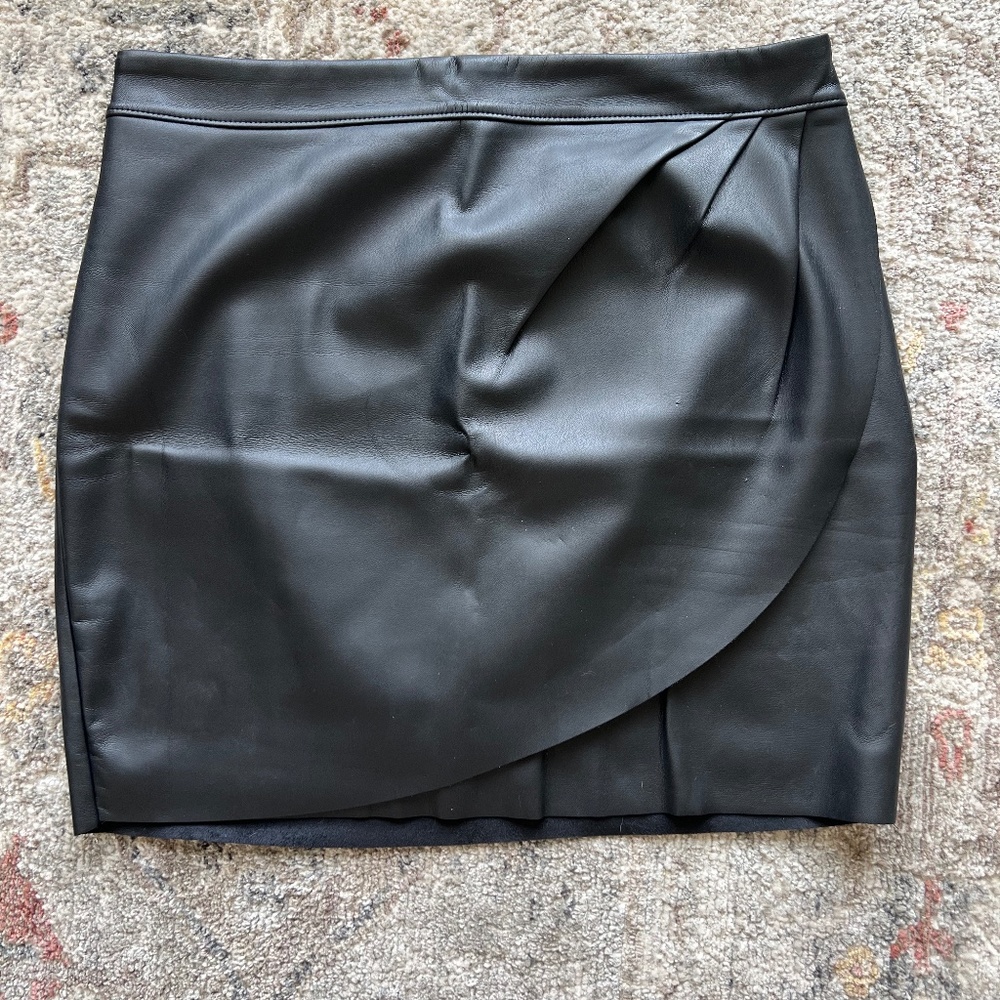 Express Faux Leather Faux Wrap Skirt (8)